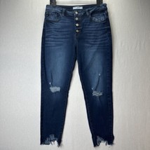 Kancan Jeans Womens 15 31 Kitson High Rise Ankle Skinny Blue Denim Distr... - $27.99