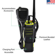 Motorola APX 7000XE Duty Belt Holster Case Two Way Radio Black Leather Belt Clip - $56.99