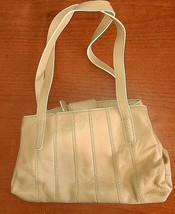 Etienne Aigner Leather Handbag Ivory Beige Bottom Studs - $25.99