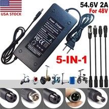 5-In-1 54.6V 2A Charger Power For 48V Lithium Battery Ebike Electric Sco... - $43.99