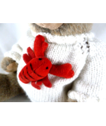 Plush Teddy Bear In Sweater with Lobster 12" 10" sitting - £12.41 GBP