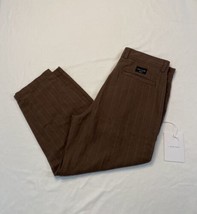 I Love Ugly Pants Size Large Brown Stripes Slim Kobe Chino Linen Blend P... - £37.96 GBP