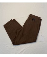 I Love Ugly Pants Size Large Brown Stripes Slim Kobe Chino Linen Blend P... - £38.04 GBP