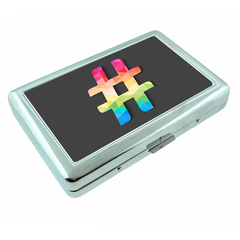 Hashtags D3 Silver Metal Cigarette Case RFID Protection Wallet - $16.78