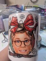 15oz Travel mug Chriatmas Story  insulated stainless steel with sliding lid - $14.85