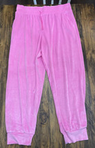 Victoria&#39;s Secret Electric Pink Velour Jogger Pants Loungewear Winter XL NEW - £25.69 GBP