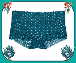  L Teal Aqua Dot Floral Lace The Lacie Victorias Secret Shortie Rare Pantie - £9.82 GBP