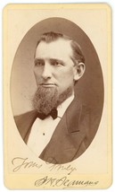 CIRCA 1870&#39;S CDV Handsome Man Goatee Beard Suit &amp; Bow Tie Bishop Milwaukee, WI - £9.71 GBP