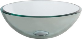 Tempered Glass/Solid Brass Above Counter Round Bathroom Sink, 14 X 14 X 5, Sn. - £112.43 GBP