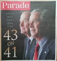 George W Bush Tribute to Dad, Gillian Anderson @ PARADE Las Vegas Mag Nov 2014 - £3.08 GBP