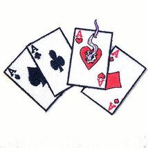 PLAYING ACE CARDS EMBROIDERED PATCH new jacket P455 bikers novelty patch... - $4.09