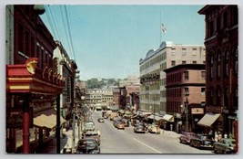 Bangor ME Busy Scene On Main Street c1950s  Maine Postcard A39 - £6.69 GBP