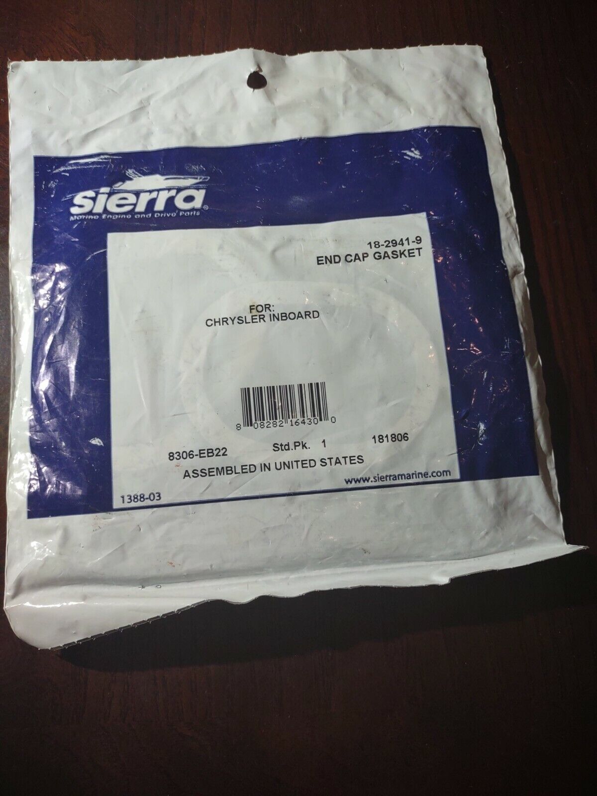 Sierra End Cap Gasket For Chrysler Inboard - $80.07