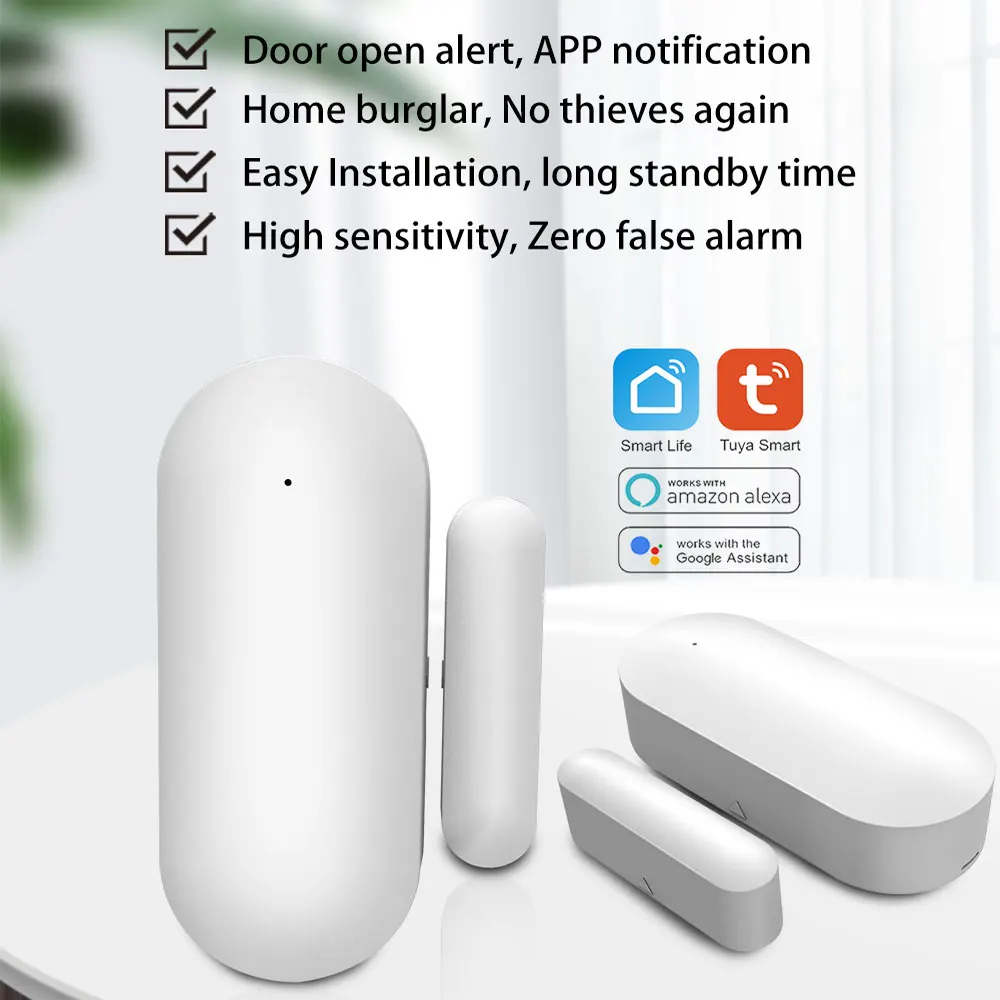 House Home Tuya Smart WiFi Door Window Sensor Smart House Home Security Alarm Op - £21.63 GBP