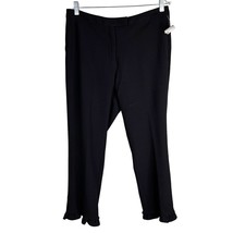 Nanette Lepore Pants Very Black 10 Ruffle Hem Ankle New - £27.97 GBP