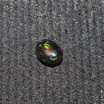 7x5 mm Natural Ethiopian Multi Fire Black Opal Oval Cabochon Loose Gemstone - £104.31 GBP