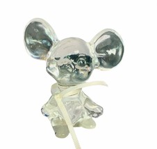 Fenton art glass figurine clear opalescent mouse mice ribbon sculpture g... - $49.45