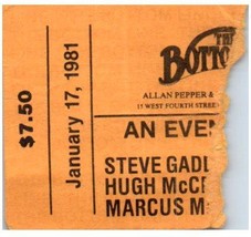 Steve Gadd Hugh McCracken Ticket Stub January 17 1981 Bottom Line New Yo... - $40.01