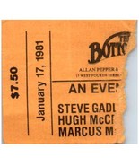 Steve Gadd Hugh McCracken Ticket Stub January 17 1981 Bottom Line New Yo... - £31.39 GBP