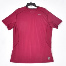 Nike Pro Combat Dri Fit Men&#39;s Maroon Fitted Tee Shirt Size XL - £12.10 GBP