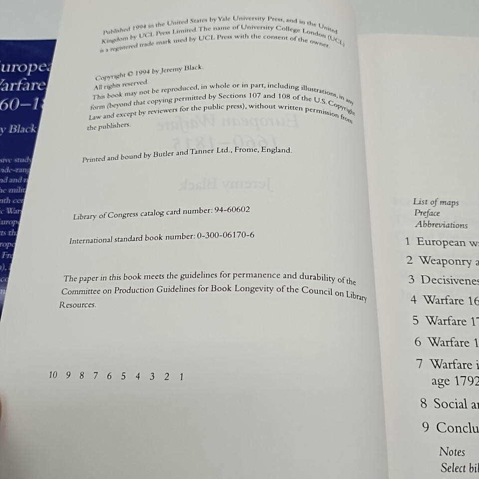 European Warfare 1660-1815 Jeremy Black Hardcover Book Item image 11