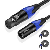 Xlr Cable 50Ft 2 Pack, Xlr Microphone Cable Male To Female, Balanced Xlr Cable - £36.76 GBP