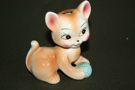 Vintage Porcelain Figurine Cat Kitten Playing with Ball Made in Japan Collector - £37.60 GBP