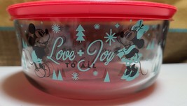 Disney Pyrex Special Edition Mickey and Minnie Mouse 4-Cup Storage Bowl w/ Lid - £8.63 GBP