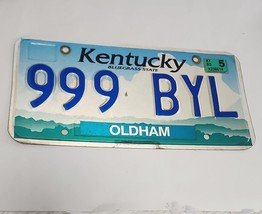 Kentucky 2003 license plate #  999 BYL Oldham Bluegrass State - $18.00