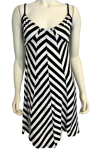 Old Navy White and Black Striped Scoop Neck Spaghetti Strap A Line Knit ... - $14.24