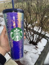 New Starbucks 2020 Christmas Holiday Exclusive Purple Sequins 24oz Venti Tumbler - £38.16 GBP