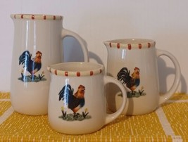 Vintage Vantage Set Of 3 Rooster Measuring Cups Size 1 Cup 3/4 Cup &amp; 1/2... - $29.20