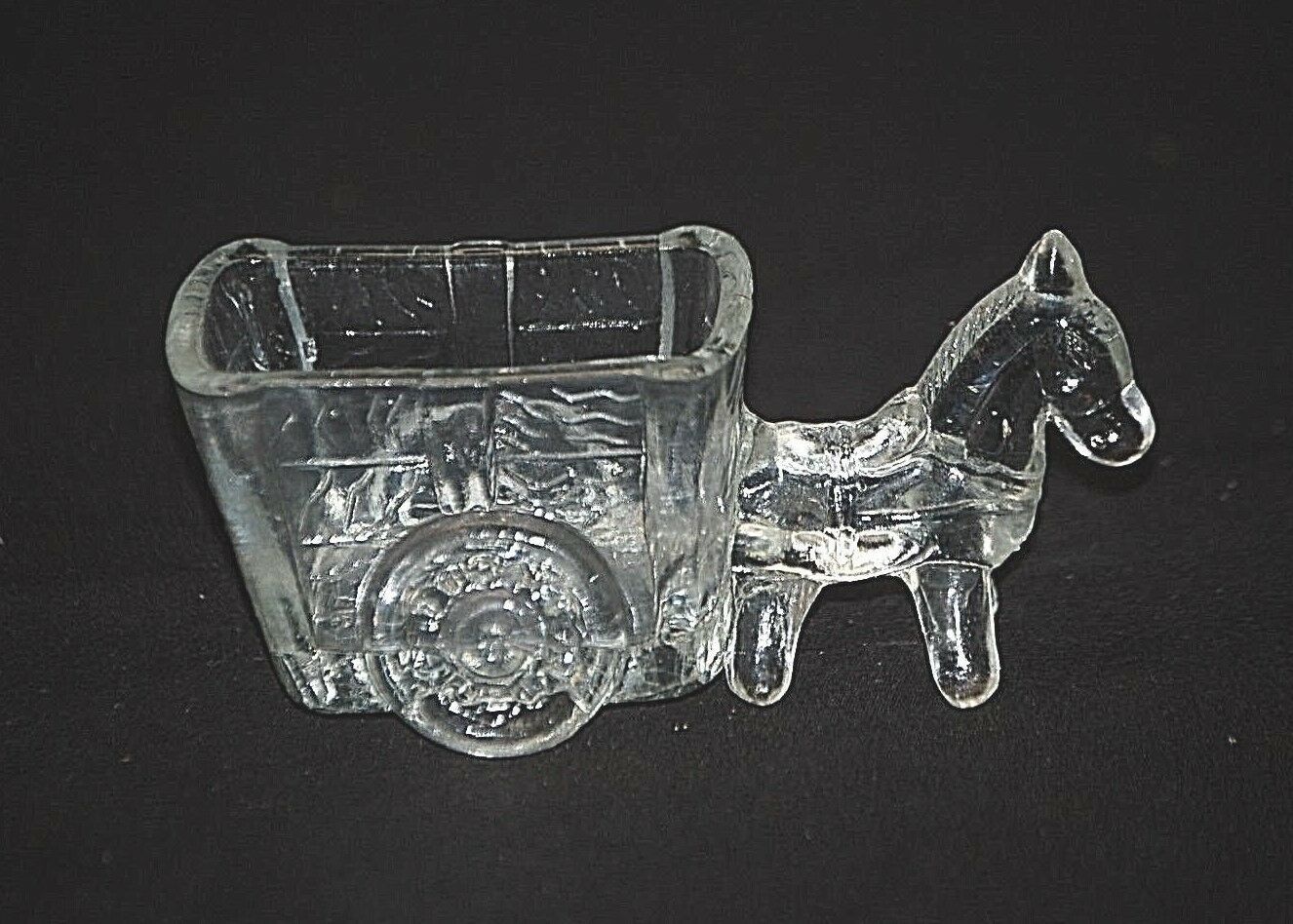 K.R. Haley EAPG Clear Press Glass Open Salt Cellar Dip Mule or Donkey Wa... - $14.84