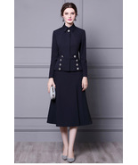 Princess Catherine Inspired Military-Style Blazer &amp; A-line Midi Skirt 2P... - $2,945.02 MXN