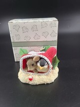 Vtg 1990&#39;s Charming Tails Figurine A Warm Woolen Mitten Christmas Fitz &amp; Floyd - $10.36