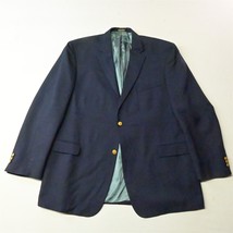 Vtg Stafford 48L Navy Blue Gold Button Mens Blazer Sport Coat Jacket - $54.99