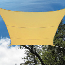 Deluxe Sand Beige Waterproof Polyester 16.5 Foot Square Sun Sail Shade U... - $74.99