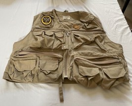 Mens Vintage Orvis Fly Fishing Vest Size XL Distressed Beige - $26.18
