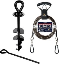 20Ft Dog Tie Out Cable And Stake For Large Dogs Up To 300 Lbs - Heavy Du... - $40.99