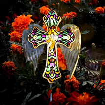Solar Glass Cross Garden Stake Light, Cemetery Decorations for Grave Out - $66.32