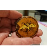 Vintage Handmade &amp; Painted Wooden Wood Pin Brooch with Bee - $8.99