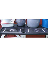 VINT. LOT OF 2 Pc. ART DECO BLACK+WHITE PORCELAIN ENAMELWARE LONG BARWAR... - $4.95