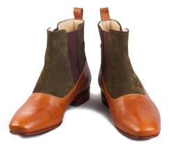  New Ankle High Vintage Leather Suede Jodhpurs Boots, Fashion Ankle High Leather - £120.99 GBP