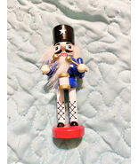 Wooden Nutcracker Drummer 4.5 Inches Tall Blue - $146.22 MXN