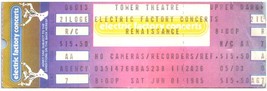 Renaissance Ticket Stub Juin 1985 Supérieur Darby Pennsylvania - £32.80 GBP