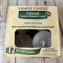 Yankee Candle CONCEAL Outdoor Mosquito Garden Fresh Scent Tea Lights 1 M... - £11.18 GBP