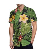 Mondxflaur Jungle Flowers Button Down Shirts for Men Short Sleeve Pocket... - $486.53 MXN