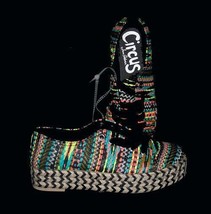Sam Edelman Circus Neon Woven BRANDON Stripes Espadrille Platform Sneake... - $48.99