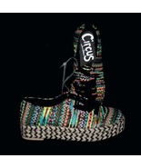 Sam Edelman Circus Neon Woven BRANDON Stripes Espadrille Platform Sneake... - $67.00 CAD