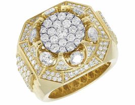 Men&#39;s Diamond Wedding Engagement Pinky Ring Band 14K Yellow Gold Finish 3.00 Ct - £113.46 GBP